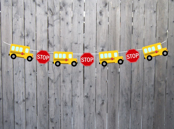 School Bus Garland, School Bus Banner, School Bus Birthday, School Bus Decorations, Back To School, Teacher Banner, Teacher Decoration