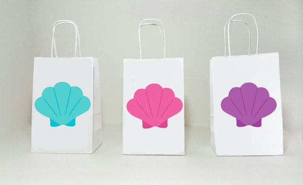 Shell Goodie Bags Seashell Goody Bags, Sea Shell Favor Bags, Mermaid Goody Bags, Mermaid ...