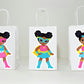 Superhero Goody Bags, Superhero Favor Bags, Superhero Birthday Party Bags, Superhero Burst Bags, Girl Superhero African American (6417216P)