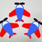 Airplane Cupcake Toppers, Plane Cupcake Toppers, Red, Blue Grey 1224171250A