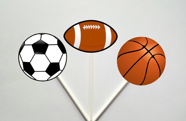 Sports Cupcake Toppers, Soccer Cupcake Toppers, Football Cupcake Toppers, Basketball Cupcake Toppers, Sports Nursery Decoration