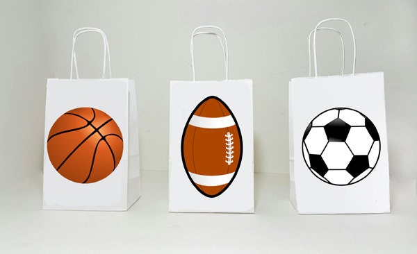 Sports Goody Bags, Sports Favor Bags, Sports Gift Bags, Sports Goodie Bags, Sports Theme Goody Bags, Football, Soccer, Basketball