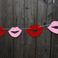 Lips Garland, Lips Banner. Bachelorette Banner, Bridal Shower Banner, Valentine&#39;s Day Banner, Valentine&#39;s Day Garland, Photo Prop