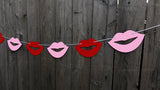 Lips Garland, Lips Banner. Bachelorette Banner, Bridal Shower Banner, Valentine&#39;s Day Banner, Valentine&#39;s Day Garland, Photo Prop