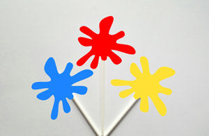 Paint Party Cupcake Toppers, Art Party Cupcake Toppers, Painting Cupcake Toppers, Paint brush Cupcake Toppers, Paint Splatter Cupcake Topper