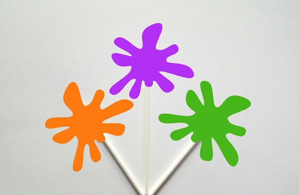 Paint Party Cupcake Toppers, Art Party Cupcake Toppers, Painting Cupcake Toppers, Paint brush Cupcake Toppers, Paint Splatter Cupcake Topper