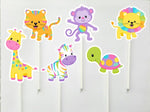 Jungle Animal Cupcake Toppers - Zoo Animal Cupcake Toppers - Safari Animal Cupcake Toppers (71017314A)