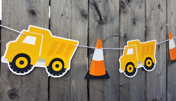 Construction Party Garland, Construction Garland, Construction Banner, Photo Prop 211918311P