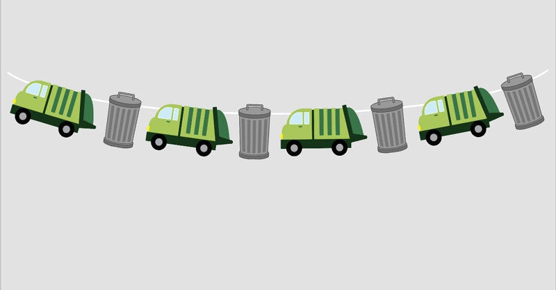 Garbage Truck Goody Bags, Garbage Truck Favor Bags, Garbage Truck Birthday, Garbage Truck Party, Recycling Party Bags