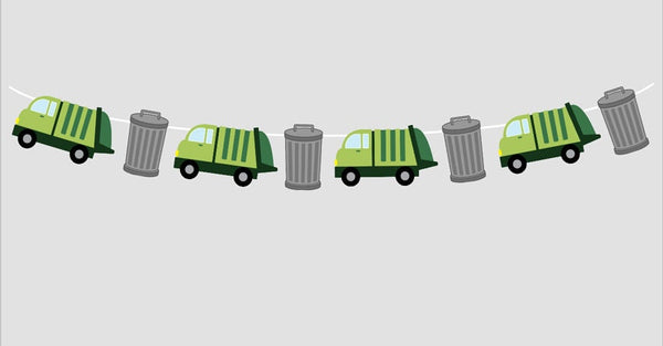 Garbage Truck Garland, Construction Garland, Garbage Truck Banner, Garbage Truck Birthday Banner (1030161121P)