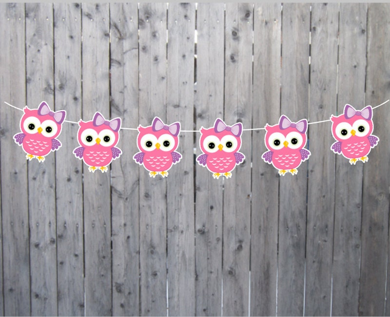 Owl Garland, Owl Banner, Owl Nursery Decoration, Owl Party, Owl Baby Shower, Owl Decorations
