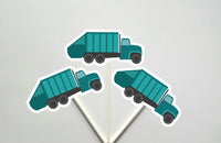 Garbage Truck Cupcake Toppers, Recycling Truck Cupcake Toppers (2817836P)
