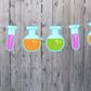 Science Banner, Science Garland, Science Decorations, Test Tube Banner Test Tube Garland, Scientist Birthday (3817124A)