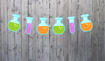 Science Banner, Science Garland, Science Decorations, Test Tube Banner Test Tube Garland, Scientist Birthday (3817124A)
