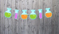 Science Banner, Science Garland, Science Decorations, Test Tube Banner Test Tube Garland, Scientist Birthday (3817124A)