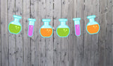 Science Banner, Science Garland, Science Decorations, Test Tube Banner Test Tube Garland, Scientist Birthday (3817124A)