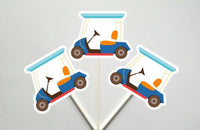 Golf Cupcake Toppers, Golfing Cupcake Toppers, Golf Cart Cupcake Toppers