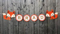 Fox Garland, Fox Banner, Woodland Banner, Woodland Garland, Nursery Decoration, Baby Shower, Photo Prop (11517229A)