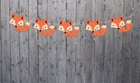 Fox Garland, Fox Banner, Woodland Banner, Woodland Garland, Nursery Decoration, Baby Shower, Photo Prop (11517229A)