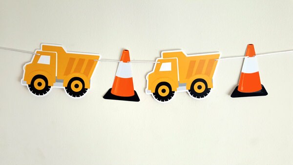 Construction Party Garland, Construction Garland, Construction Banner, Photo Prop 211918311P