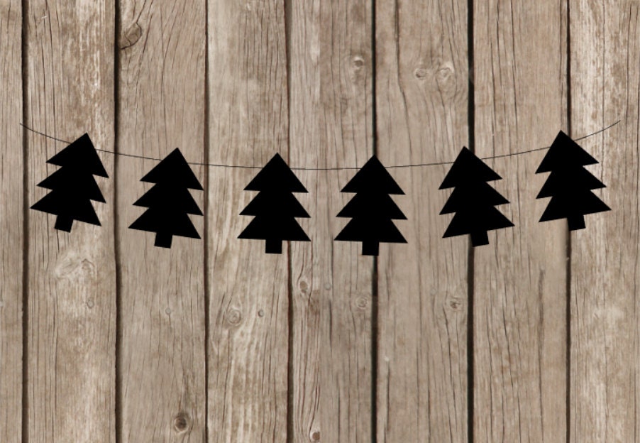 Woodland Banner, Woodland Garland, Black Tree Banner, Black Tree Garland, Woodland Nursery, Woodland Decor, Woodland Baby Shower (11517820P)