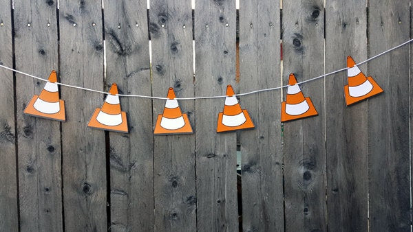 Construction Party Garland, Construction Garland, Construction Banner, Construction Cone Garland, Construction Cone Banner