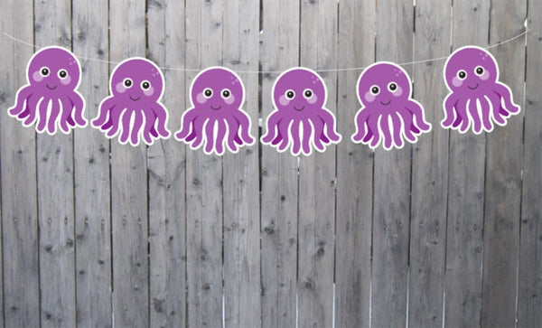 Octopus Banner, Octopus Garland, Octopus Birthday, Octopus Decorations, Under The Sea