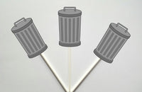 Trash Can Cupcake Toppers, Garbage Can Cupcake Toppers 122917218P