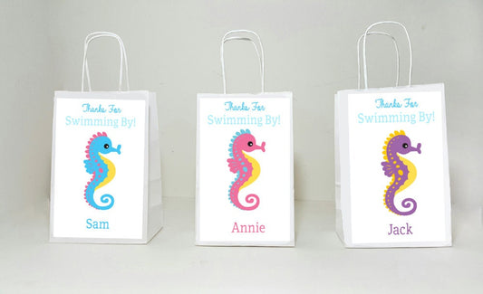 Seahorse Goody Bag, Seahorse Favor Bag, Seahorse Party Bag, Seahorse Birthday, Sea horse Goody Bag, Sea horse Favor Bag, Under the Sea