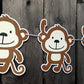 Monkey Banner, Monkey Garland, Monkey Birthday Banner, Monkey Baby Shower Banner, Monkey Nursery Decoration, Monkey Photo Prop