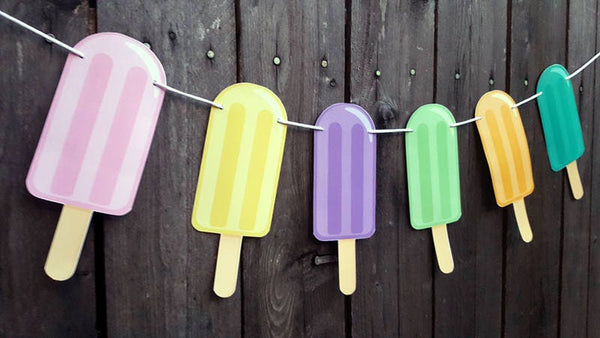 Popsicle Banner, Popsicle Garland, Summer Party, Ice Cream Garland, Ice Cream Banner
