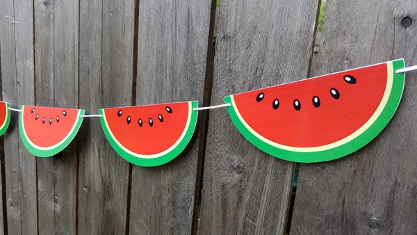 Watermelon Garland, Watermelon Banner, Watermelon Decoration, Fruit Banner,  Fruit Garland, Barbecue Party