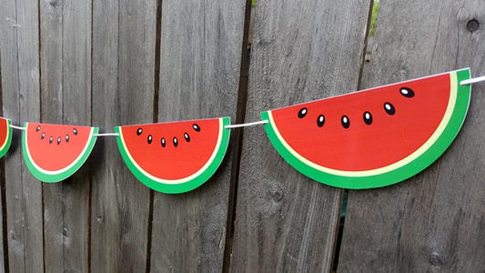 Watermelon Garland, Watermelon Banner, Watermelon Decoration, Fruit Banner,  Fruit Garland, Barbecue Party