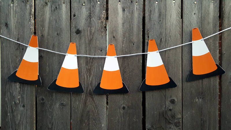 Construction Party Garland, Construction Garland, Construction Banner, Construction Cone Garland, Construction Cone Banner 43017223A