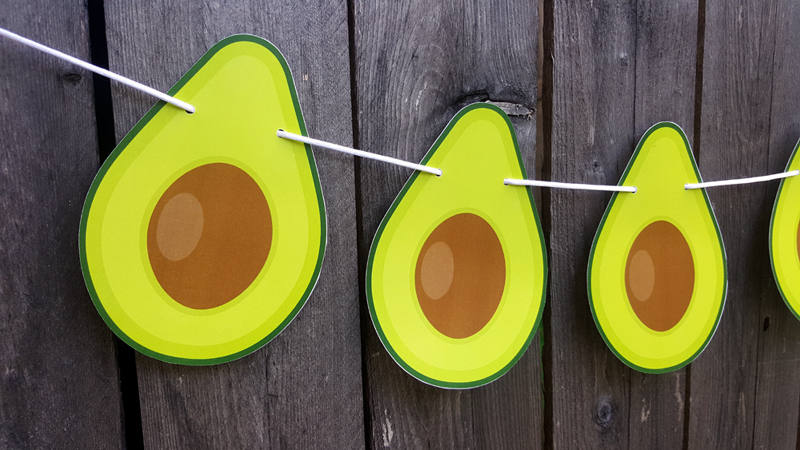 Avocado Garland, Avocado Banner, Avocado Decorations, Avocado Home Decorations