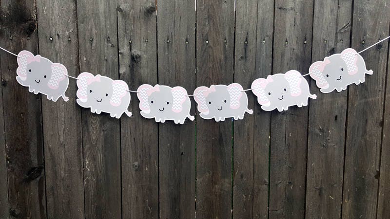 Elephant Garland, Elephant Banner, Elephant Baby Shower Banner, Elephant Photo Prop, Elephant Birthday, Elephant Party, Elephant Nursery