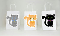 Cat Goody Bags, Cat Favor Bags, Cat Gift Bags, Cat Favors, Brown Cat