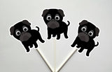 Black Pug Goody Bags, Pug Favor Bags, Pug Favor Bags, Puppy Bags