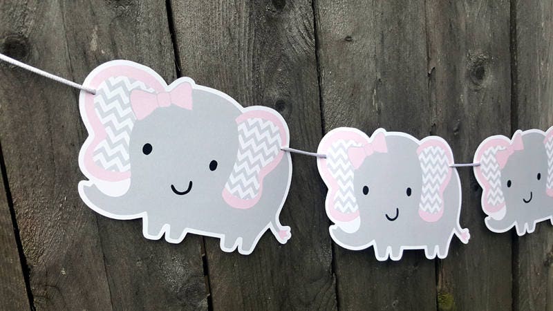 Elephant Garland, Elephant Banner, Elephant Baby Shower Banner, Elephant Photo Prop, Elephant Birthday, Elephant Party, Elephant Nursery