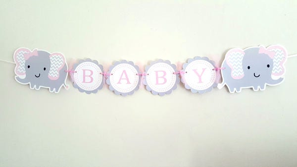 Elephant Garland, Elephant Banner, Elephant Baby Shower Banner, Elephant Photo Prop, Elephant Birthday, Elephant Party, Elephant Nursery