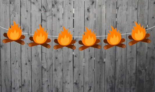 Fire Garland, Camping Garland, Camp Fire Garland, Camping Banner, Camping Decorations, Camping Photo Prop