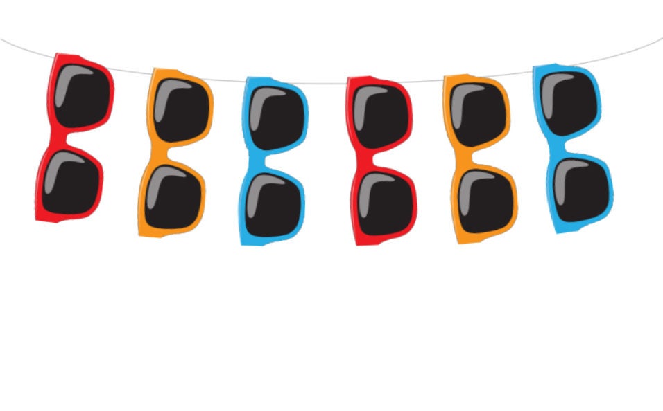 Sunglasses Banner, Sunglasses Garland, 80's Banner, 80's Party Decorations, 80's Party Supplies