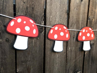 Mushroom Garland, Mushroom Banner, Woodland Banner, Woodland Garland, Nursery Decoration, Photo Prop