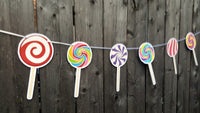 Lollipop Garland, Lollipop Banner, Candy Garland, Candy Bar Banner, Candy Birthday, Candy Decoration, Candy Buffet, Photo Prop