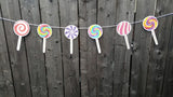 Lollipop Garland, Lollipop Banner, Candy Garland, Candy Bar Banner, Candy Birthday, Candy Decoration, Candy Buffet, Photo Prop
