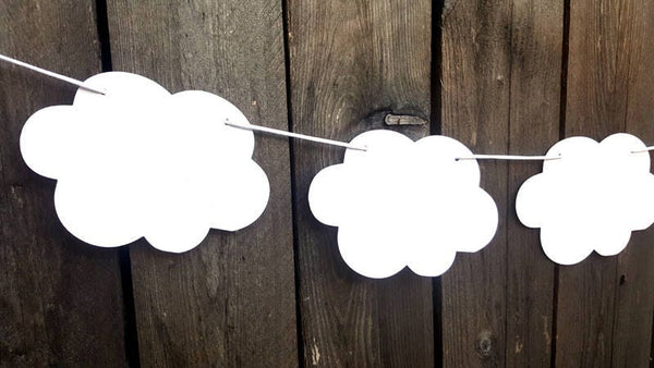 Cloud Garland, Cloud Banner, Cloud Nursery Decoration, Cloud Photo Prop