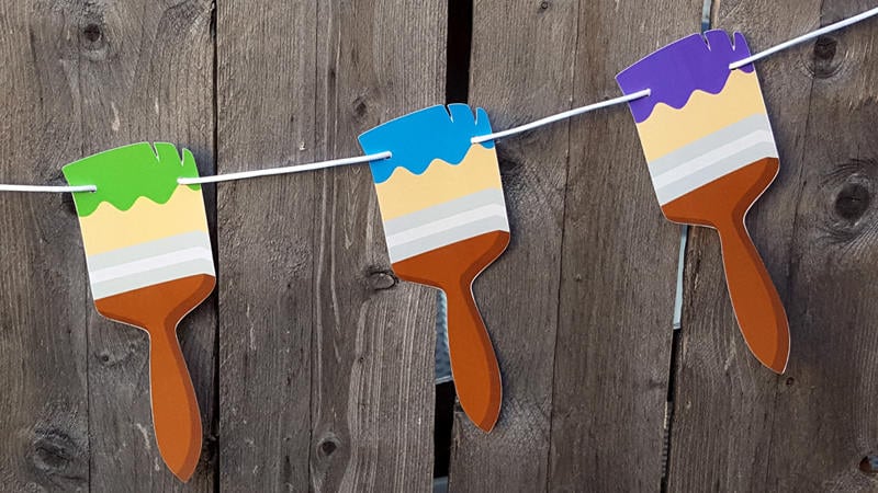 Paint Party Banner, Art Party Banner, Art Party Garland, Paintbrush Banner, Paintbrush Garland, Paint Party Garland, Paint Brush 21818118A