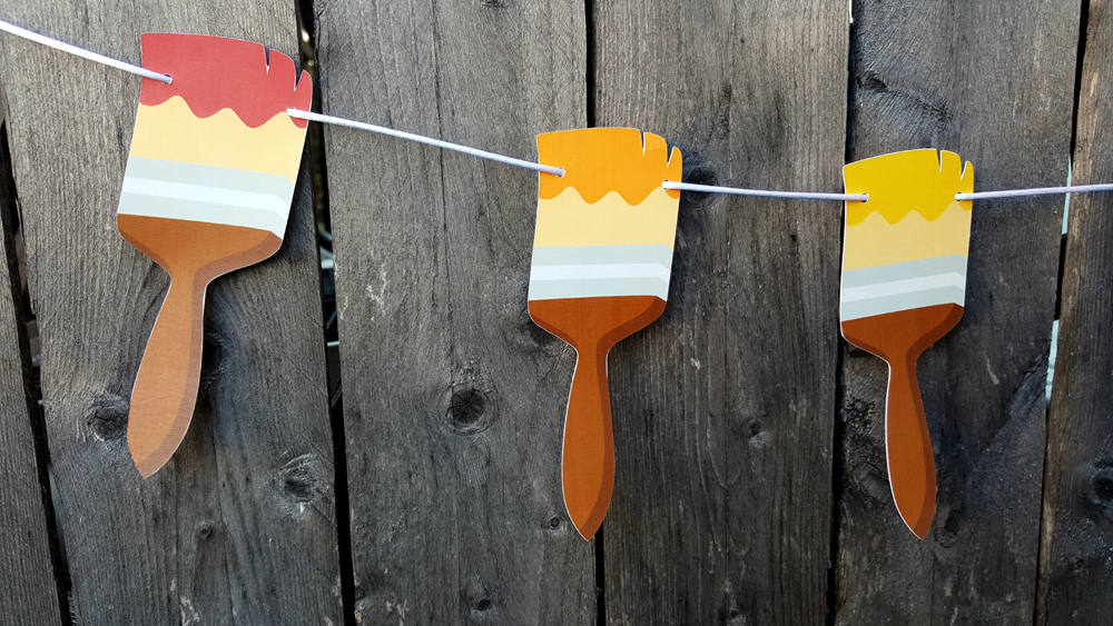 Paint Party Banner, Art Party Banner, Art Party Garland, Paintbrush Banner, Paintbrush Garland, Paint Party Garland, Paint Brush 21818118A