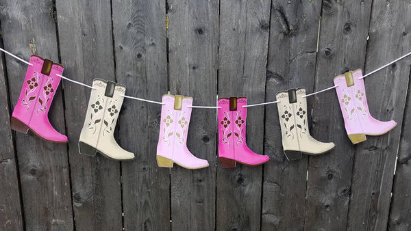 COWGIRL PARTY GARLAND - Cowgirl Boot Garland Cowgirl Boot Banner Cowgirl Garland Cowgirl Banner Cowgirl Birthday Cowgirl Cowgirl Decorations