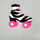 Roller Skate Cupcake Toppers - Pink and Black Zebra Print